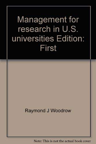 9780915164059: Management for research in U.S. universities