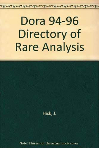 Dora 94-96 Directory of Rare Analysis (9780915274727) by Hick, J.