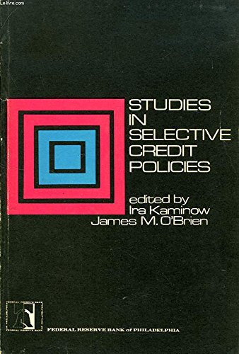Imagen de archivo de Studies in selective credit policies a la venta por Zubal-Books, Since 1961