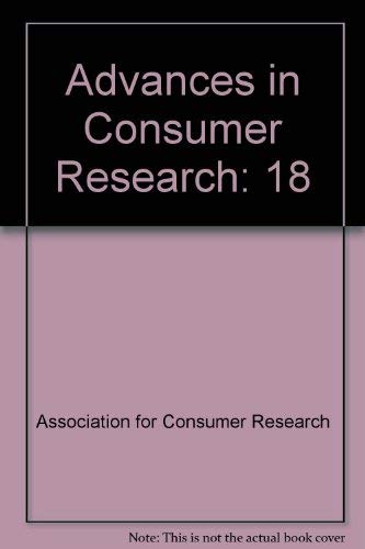 Beispielbild fr Advances in Consumer Research: 18 zum Verkauf von NEPO UG