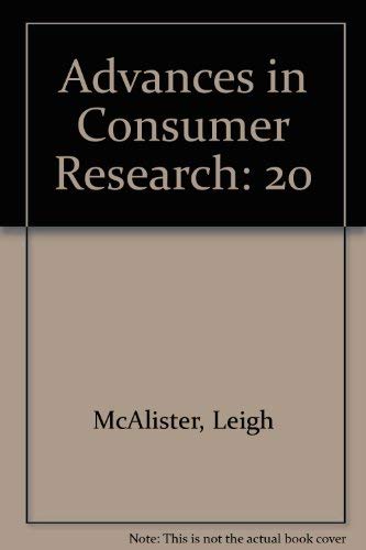 Stock image for Advances in Consumer Research: 20 for sale by Wonder Book