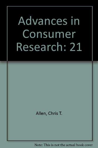 Imagen de archivo de Advances in Consumer Research a la venta por Solr Books