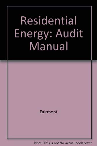 Stock image for Residential Energy Audit Manual for sale by Bingo Books 2