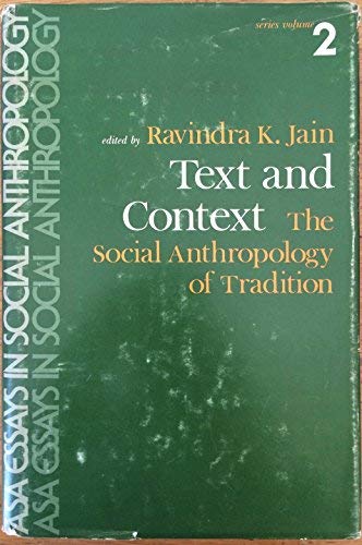 Stock image for Text and Context The Social Anthropology of Tradition for sale by The Second Reader Bookshop