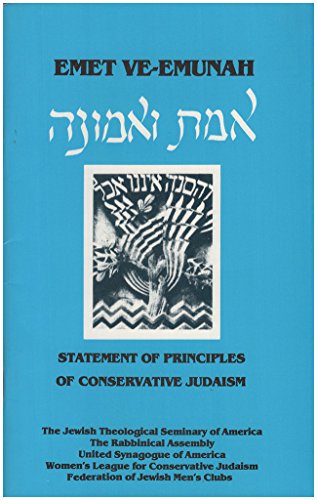 Imagen de archivo de Emet Ve-Emunah: Statement of Principles of Conservative Judaism (red Cover) a la venta por Morrison Books