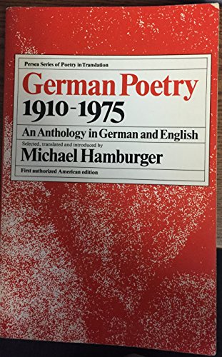 German poetry, 1910-1975: An anthology (9780916354091) by HAMBURGER, Michael, Translated And Edited By