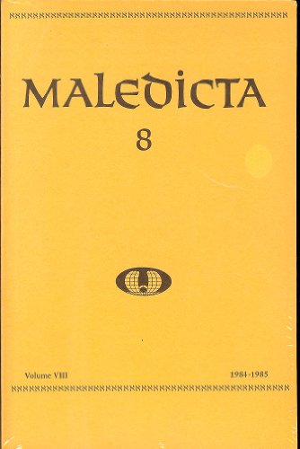 Imagen de archivo de Maledicta 8 (1984-85): The International Journal of Verbal Aggression, vol. 8. a la venta por ThriftBooks-Dallas