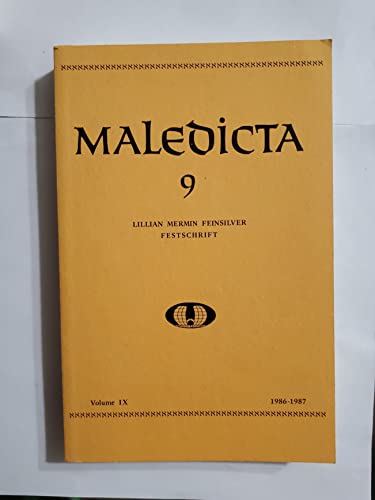 Stock image for Maledicta: The International Journal of Verbal Aggression, Volume 9 1986-1987 for sale by Bookensteins