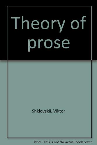 Stock image for Theory of prose for sale by Best and Fastest Books