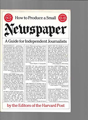 Imagen de archivo de How to produce a small newspaper a la venta por Dailey Ranch Books
