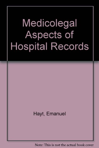 Stock image for Medicolegal Aspects of Hospital Records for sale by Booketeria Inc.