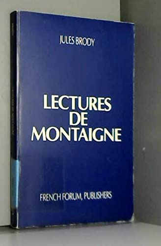 Beispielbild fr Lectures de Montaigne zum Verkauf von Better World Books