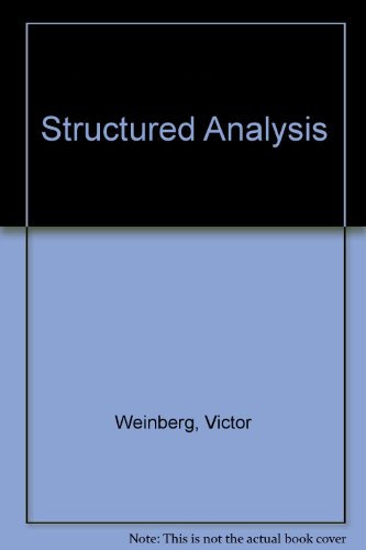 Imagen de archivo de Structured Analysis a la venta por Wonder Book