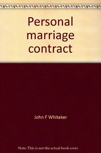 Stock image for Personal marriage contract for sale by HPB-Movies