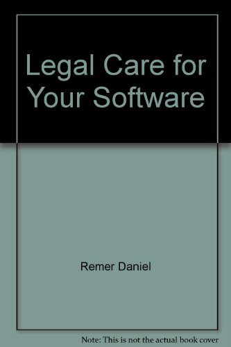 Beispielbild fr Legal Care for Your Software Remer Daniel zum Verkauf von LIVREAUTRESORSAS