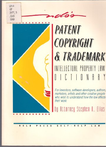 Imagen de archivo de Nolo's Intellectual Property Law Dictionary a la venta por Robinson Street Books, IOBA