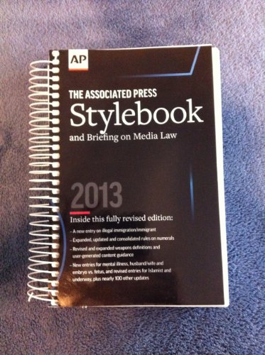 Stock image for Associated Press Stylebook and Briefing on Media Law, 2013 for sale by Better World Books