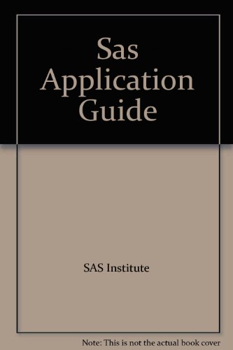 Imagen de archivo de SAS Applications Guide, 1980 a la venta por ThriftBooks-Atlanta