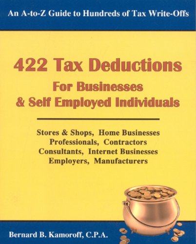 Beispielbild fr 422 Tax Deductions for Businesses and Self Employed Individuals (422 TAX DEDUCTIONS FOR BUSINESSES & SELF-EMPLOYED INDIVIDUALS) zum Verkauf von Wonder Book
