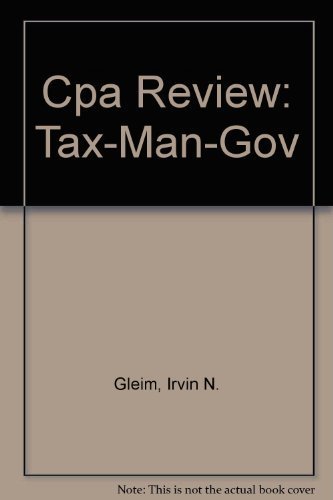 Cpa Review: Tax-Man-Gov (9780917537592) by Gleim, Irvin N.