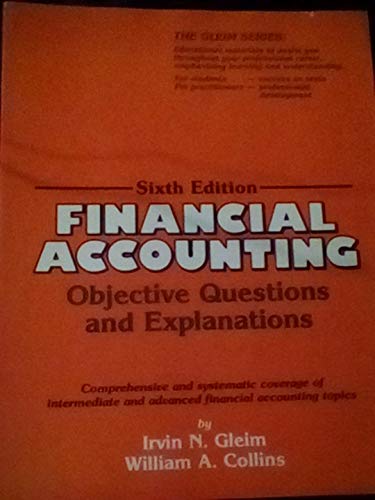 Beispielbild fr Financial Accounting Objective Questions and Explanations zum Verkauf von Better World Books
