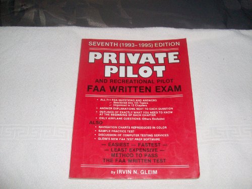 Imagen de archivo de Private Pilot and Recreational Pilot FAA Written Exam a la venta por Better World Books: West
