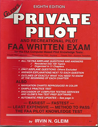 Beispielbild fr Private Pilot and Recreational Pilot FAA Written Exam for the FAA Computer-Based Pilot Knowledge Test zum Verkauf von Wonder Book