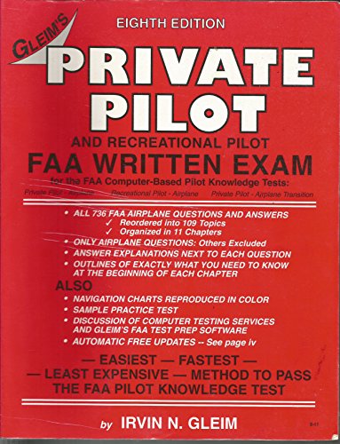 Imagen de archivo de Private Pilot and Recreational Pilot FAA Written Exam for the FAA Computer-Based Pilot Knowledge Test a la venta por Wonder Book