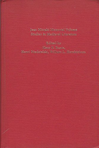 Stock image for Jean Misrahi Memorial Volume: Studies in Medieval Literature [Jun 01, 1977] R. for sale by Amazing Books Pittsburgh