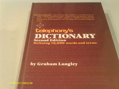 Beispielbild fr Telephony's Dictionary: 2ND ED zum Verkauf von Bingo Used Books