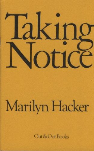 Taking Notice (9780918314154) by Hacker, Marilyn