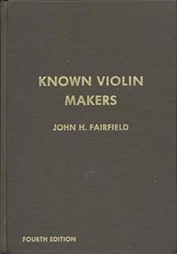 Stock image for Known Violin Makers for sale by Gulf Coast Books