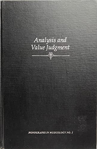 9780918728203: Analysis and Value Judgement: v. 1