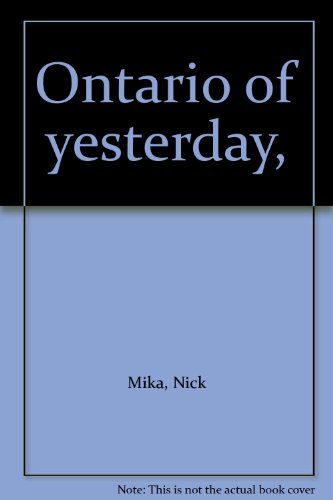 Ontario of Yesterday