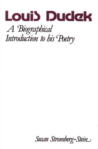 Stock image for Louis Dudek: a Biographical Introduction (Early Canadian Poetry Series - Criticism and Biography) for sale by Better World Books