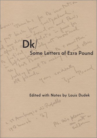Stock image for Dk/Some Letters of Ezra Pound for sale by Better World Books
