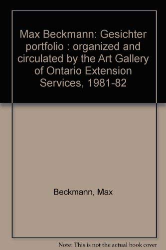 9780919876811: Max Beckmann: Gesichter portfolio : organized and circulated by the Art Galle...