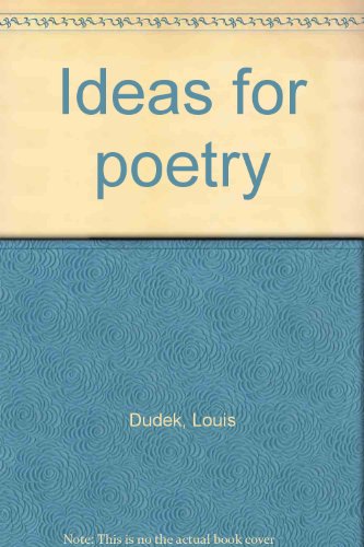 Ideas for poetry (9780919890480) by Dudek, Louis