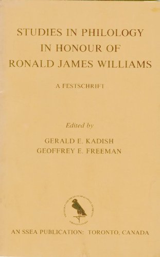 Stock image for Studies in Philology in Honour of Ronald James Williams: A Festschrift (Ssea) for sale by Powell's Bookstores Chicago, ABAA