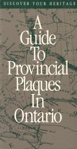Beispielbild fr Discover Your Heritage : A Guide to Provincial Plaques in Ontario zum Verkauf von Better World Books