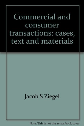 Stock image for Commercial and consumer transactions: cases, text and materials for sale by Better World Books