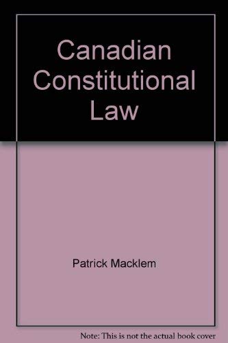 Imagen de archivo de Canadian Constitutional Law a la venta por ThriftBooks-Atlanta