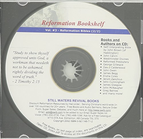 9780921148715: REFORMATION BOOKSHELF CD (Volume 3 of 30) Reformation Bibles (2/2) Featuring John Brown's Self-Interpreting Bible (4 vol.) & Many Additional Books on ... Roman Catholicism, Pelagianism, etc.)