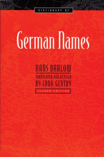 9780924119361: Dictionary of German Names