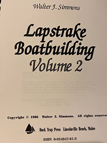 Beispielbild fr Lapstrake Boatbuilding, Volume 2 zum Verkauf von Crossroad Books