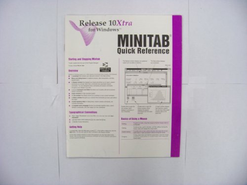 9780925636270: MINITAB Reference Manual Release 10 Xtra for Windows and MacIntosh , pb, 1995