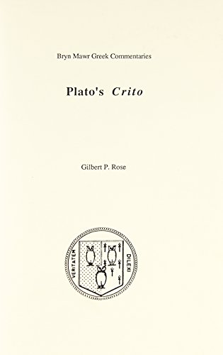 9780929524245: Crito (Bryn Mawr Commentaries, Greek)