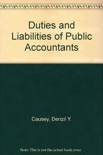 Imagen de archivo de Duties and Liabilities of Public Accountants a la venta por Better World Books