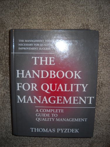 Beispielbild fr The Handbook for Quality Management zum Verkauf von HPB-Red