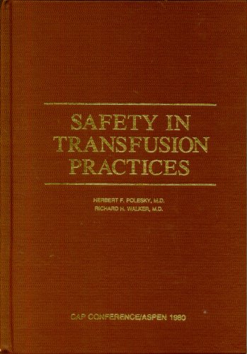 Imagen de archivo de Safety in Transfusion Practices a la venta por Village Booksmith